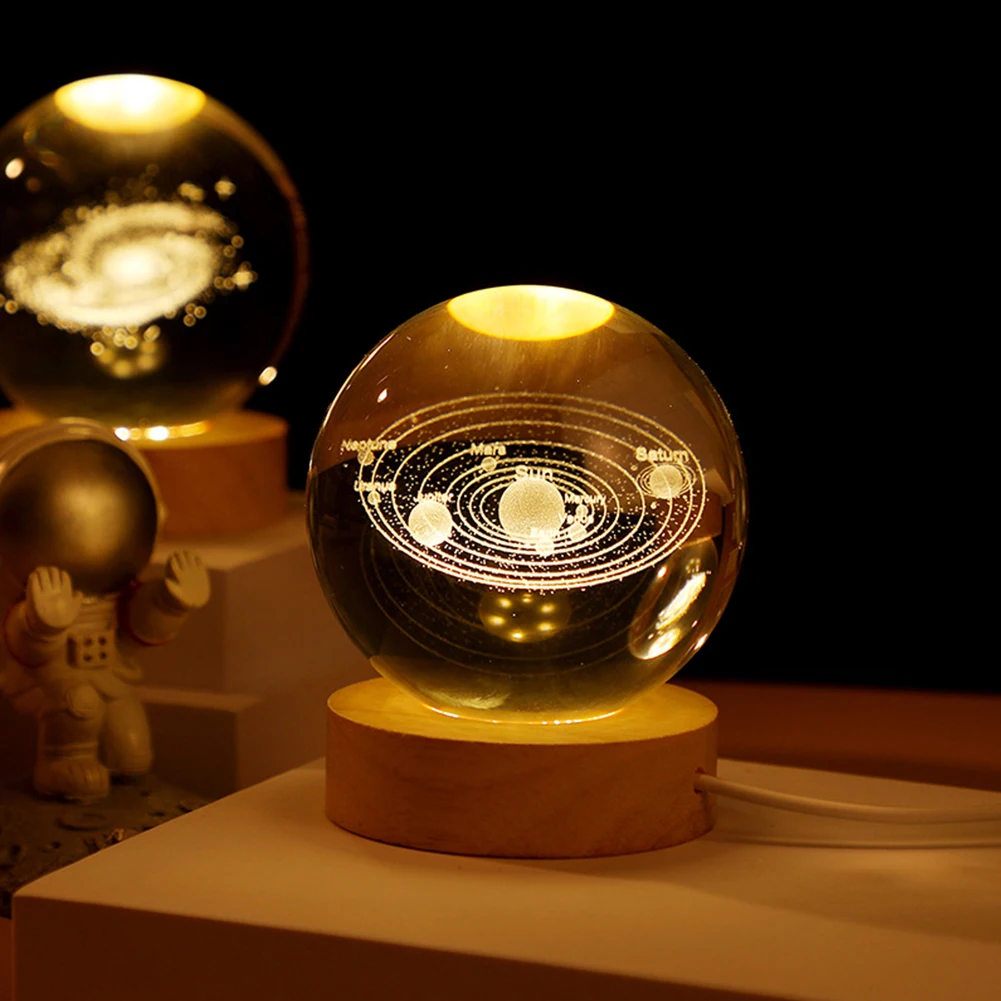 LED Crystal Ball Night Light Milky Way System Crystal Ball Glowing Planet Nightlight 3D Engraved USB Charging for Art Decoration
LED Crystal Ball Night Light Milky Way System Crystal Ball Glowing Planet Nightlight 3D Engraved USB Charging for Art Decoration