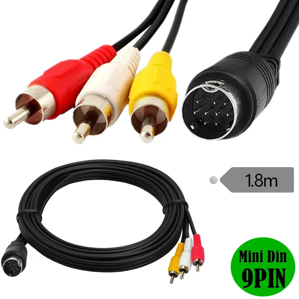 3RCA to 9 pin Adapter Cable for TV BOX Audio Video Cable 1.8M/6FT RCA AV Stereo Composite Adapter Game Cable For SEGA Genesis/MD
3RCA to 9 pin Adapter Cable for TV BOX Audio Video Cable 1.8M/6FT RCA AV Stereo Composite Adapter Game Cable For SEGA Genesis/MD