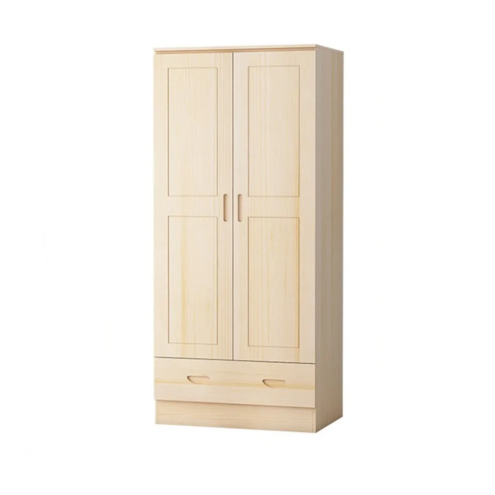 

Solid Wood Storage Cabinet Children Wardrobes Bedroom Two Doors With Drawers Economical Type Modern Minimal Assemble