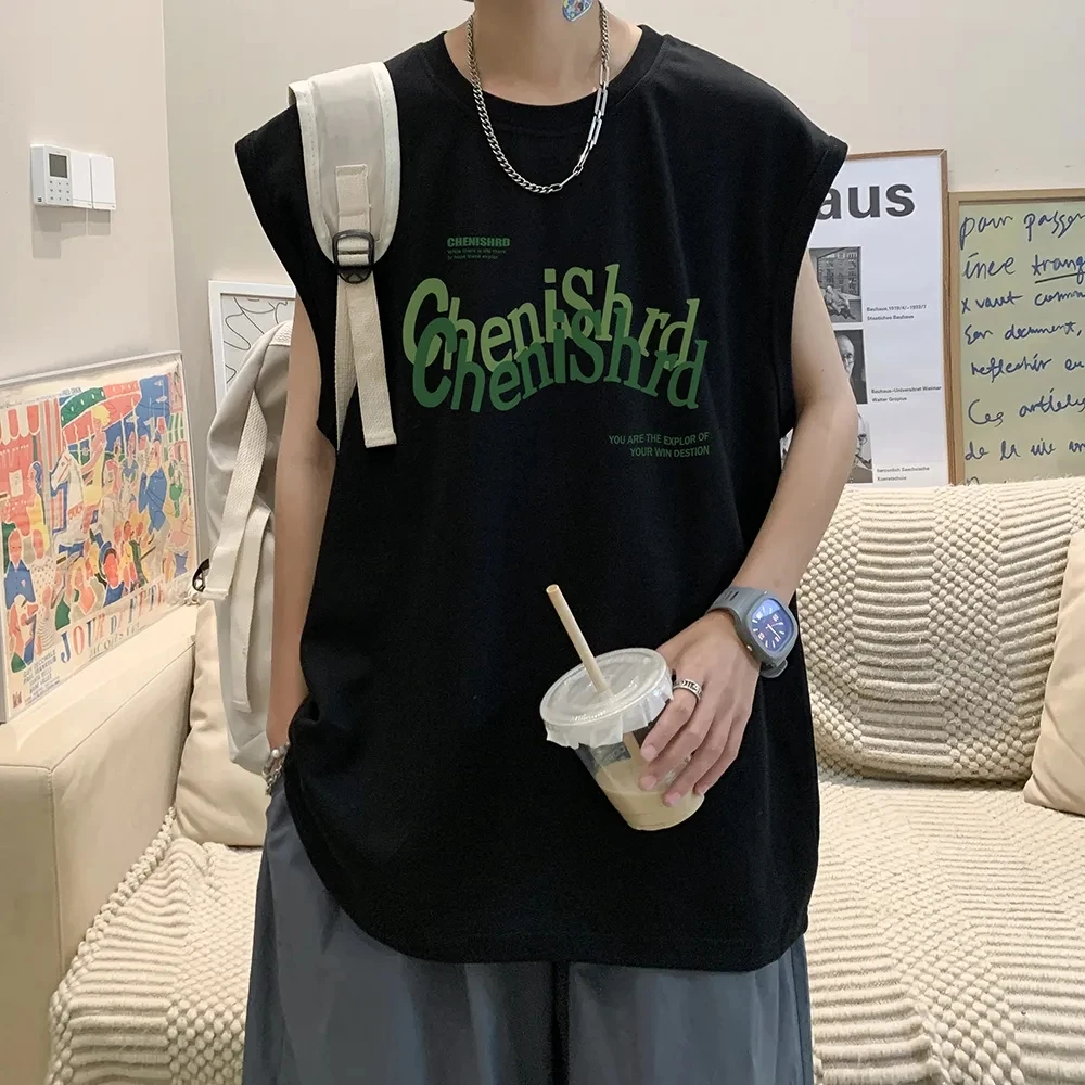 Spring Summer Casual Pullover Shirt Tess Vest Men's Loose Sleeveless Cool Boy Versatile Sports Tops Solid Print 100% Cotton
Spring Summer Casual Pullover Shirt Tess Vest Men's Loose Sleeveless Cool Boy Versatile Sports Tops Solid Print 100% Cotton