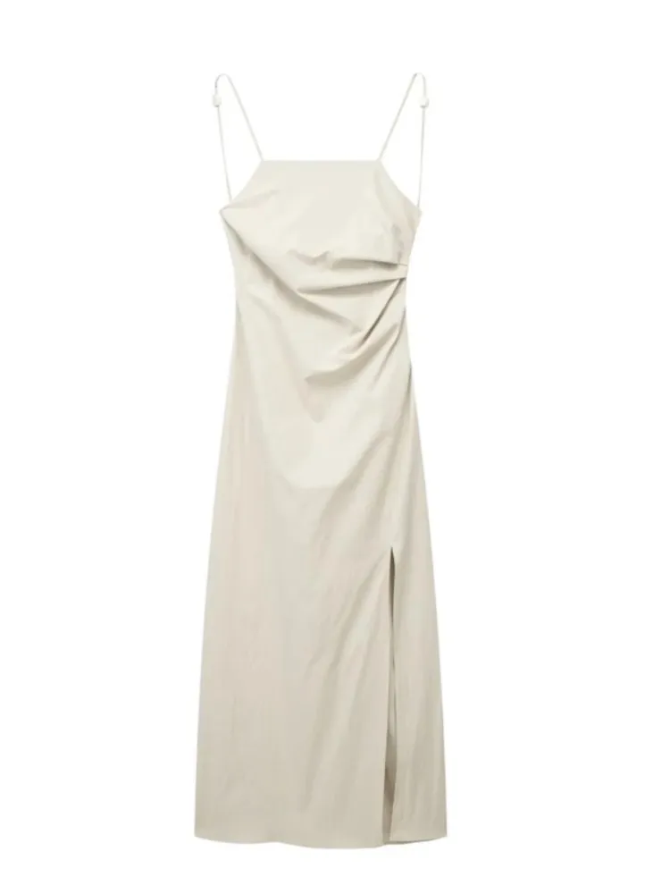 Sling Pleated High Waisted Split Dress Women Cotton Backless Bodycon Robes 2023 Summer Female Chic Sleeveless Lace Up vestido
Sling Pleated High Waisted Split Dress Women Cotton Backless Bodycon Robes 2023 Summer Female Chic Sleeveless Lace Up vestido