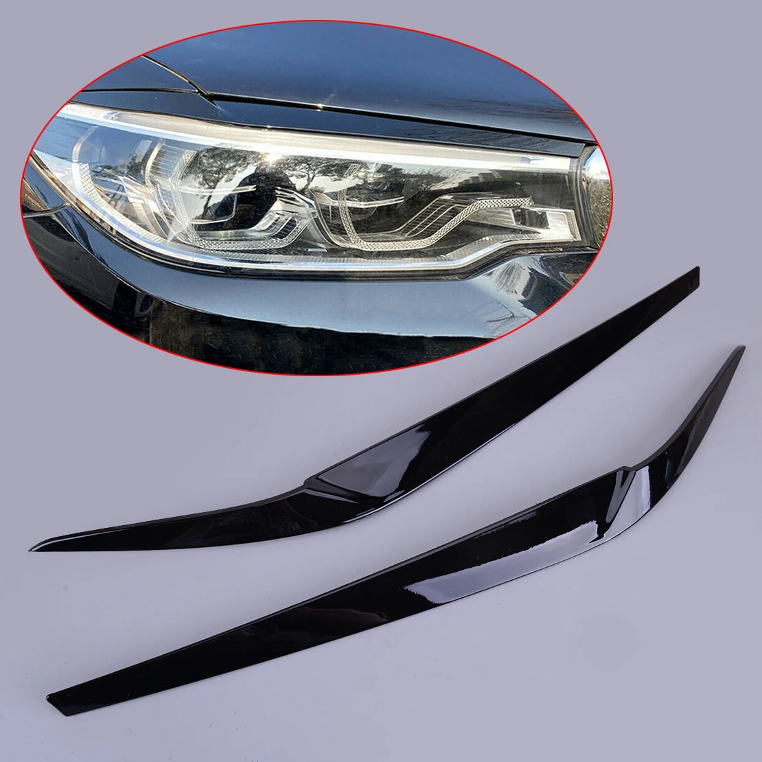 1 Pair Gloss Black Car Front Headlight Eyebrow Eyelid Cover Trim Fit for BMW 5 Series G30 M5 F90 2017 2018 2019 2020 ABS
1 Pair Gloss Black Car Front Headlight Eyebrow Eyelid Cover Trim Fit for BMW 5 Series G30 M5 F90 2017 2018 2019 2020 ABS