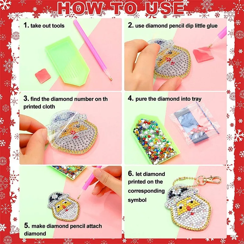 12pcs DIY Cartoon Diamond Painting Keychain Pendant Diamond Embroidery Cross Stitch Women Bag Christmas Tree Pendant Decor
12pcs DIY Cartoon Diamond Painting Keychain Pendant Diamond Embroidery Cross Stitch Women Bag Christmas Tree Pendant Decor