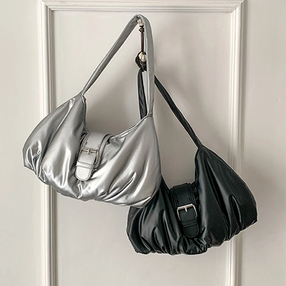 Women Pleated Bag Soft Padded Shoulder Bag PU Leather Cloud Armpit Bag Solid Color Ladies Leisure Handbag
Women Pleated Bag Soft Padded Shoulder Bag PU Leather Cloud Armpit Bag Solid Color Ladies Leisure Handbag