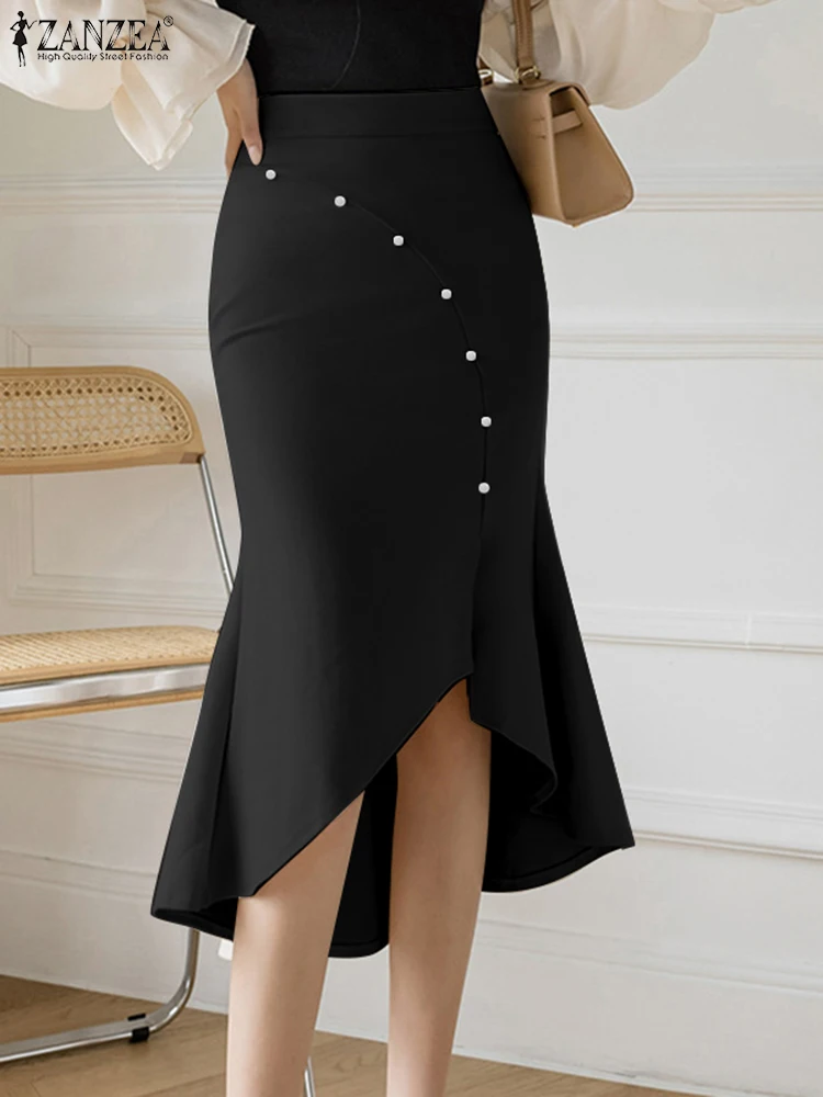 ZANZEA Fashion Korean Wrapped Skirt Vintage Solid Midi Skirts Sexy High Waist Fishtail Jupes 2023 Summer Patchwork Solid Faldas 
ZANZEA Fashion Korean Wrapped Skirt Vintage Solid Midi Skirts Sexy High Waist Fishtail Jupes 2023 Summer Patchwork Solid Faldas