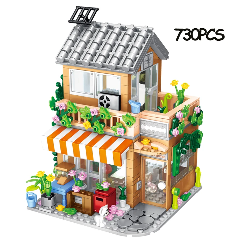 MOC Creative Summer Coffee Store Shop Model Building Block City View Holiday Flower House Bricks Girls Sets Toys Kids Gifts
MOC Creative Summer Coffee Store Shop Model Building Block City View Holiday Flower House Bricks Girls Sets Toys Kids Gifts