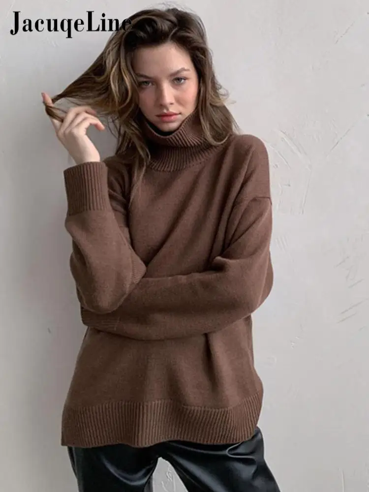 Jacuqeline Autumn Winter Oversize Turtleneck Sweater Women 2022 Long Sleeve Pullover Tops Casual Basic Loose Knitted Jumper Soft
Jacuqeline Autumn Winter Oversize Turtleneck Sweater Women 2022 Long Sleeve Pullover Tops Casual Basic Loose Knitted Jumper Soft
