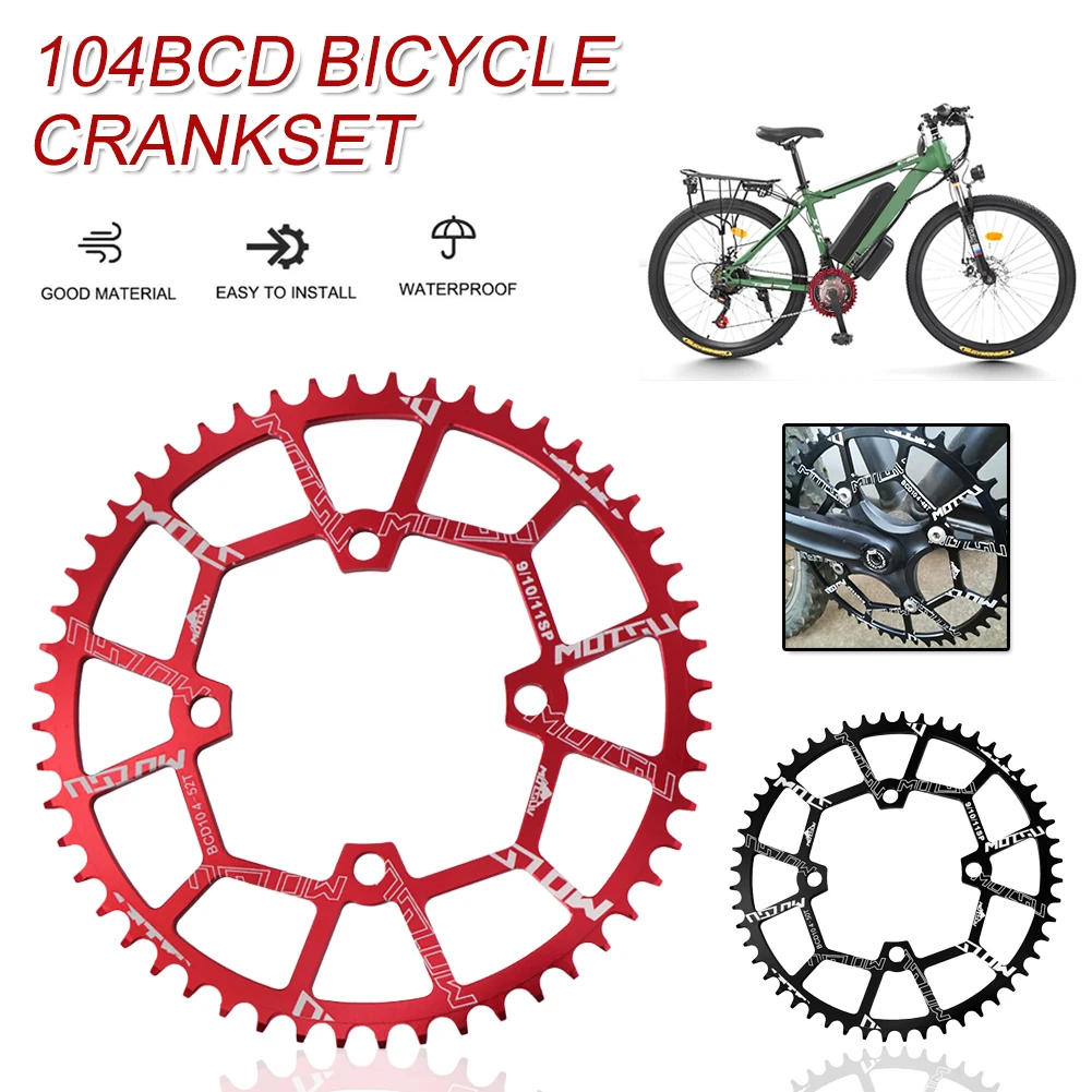Bike Single Round Crank 104BCD Wide Narrow Single Chainring 7/8/9/10/11 Speed 40T/42T/44T/46T/48T/50T/52T Crankset Bicycle Parts
Bike Single Round Crank 104BCD Wide Narrow Single Chainring 7/8/9/10/11 Speed 40T/42T/44T/46T/48T/50T/52T Crankset Bicycle Parts