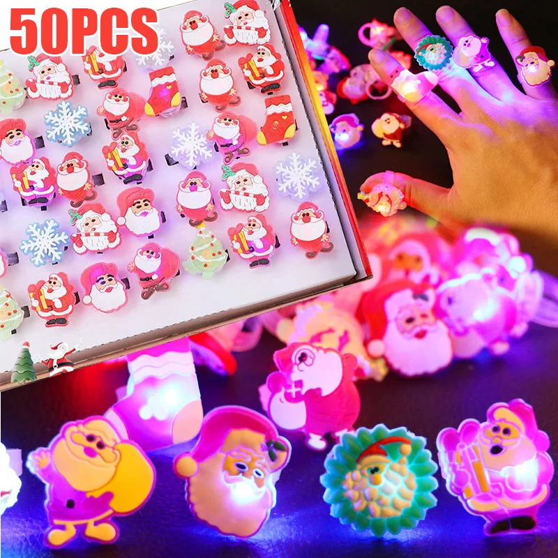 50PCS Christmas LED Glow Rings Light Up Finger Ring Kids Toy Party Halloween Christmas Supplies
50PCS Christmas LED Glow Rings Light Up Finger Ring Kids Toy Party Halloween Christmas Supplies
