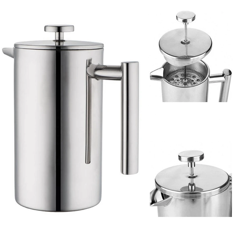French Press Coffee Maker Stainless Steel Coffee Percolator Pot,Double Wall Manual Coffee Containers
French Press Coffee Maker Stainless Steel Coffee Percolator Pot,Double Wall Manual Coffee Containers