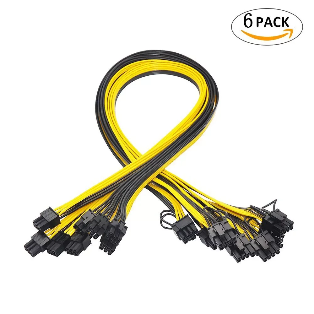 6 Pcs 6 Pin PCI-e To 8 Pin (6+2) PCI-e (Male To Male) GPU Power Cable 50cm For Graphic Cards Mining HP Server Breakout Board 
6 Pcs 6 Pin PCI-e To 8 Pin (6+2) PCI-e (Male To Male) GPU Power Cable 50cm For Graphic Cards Mining HP Server Breakout Board
