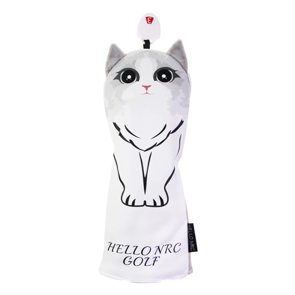 

Golf Club Head Covers Cat Pattern PU Water Proofing High-end Sun-proof Durable Cartoon Modeling Golf Accessories