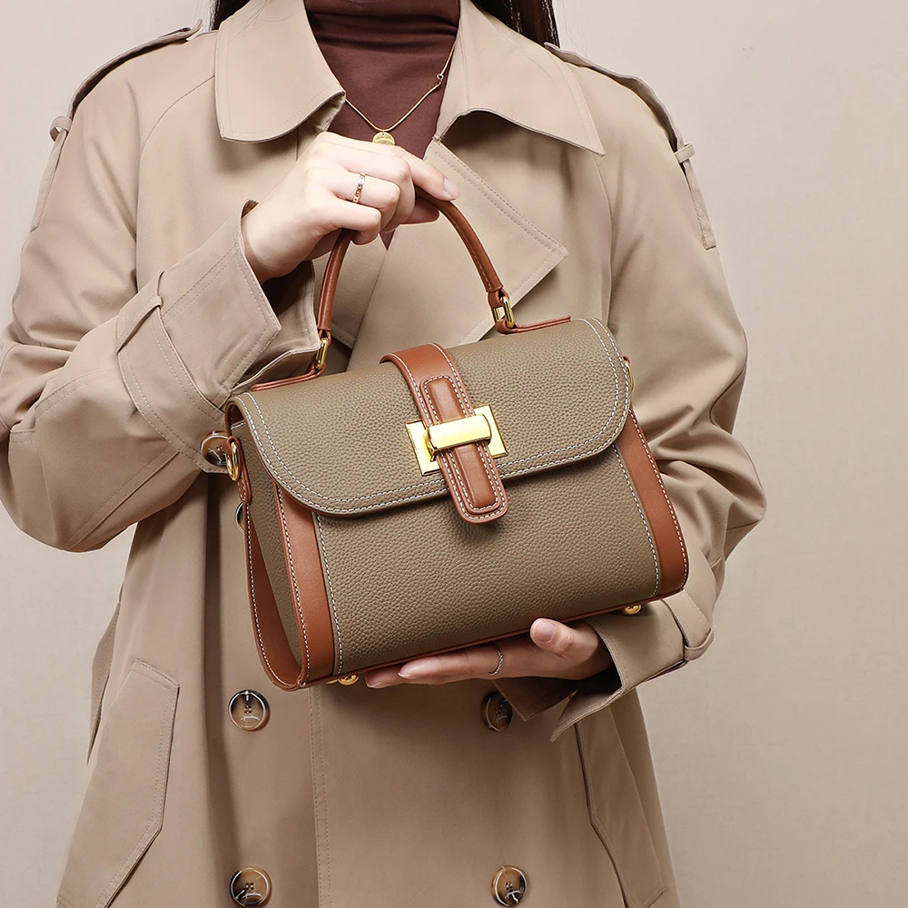 

Женская сумка из натуральной кожи, модные дорожные сумки, вместительный мессенджер, дизайнерский саквояж на плечо, женская сумочка