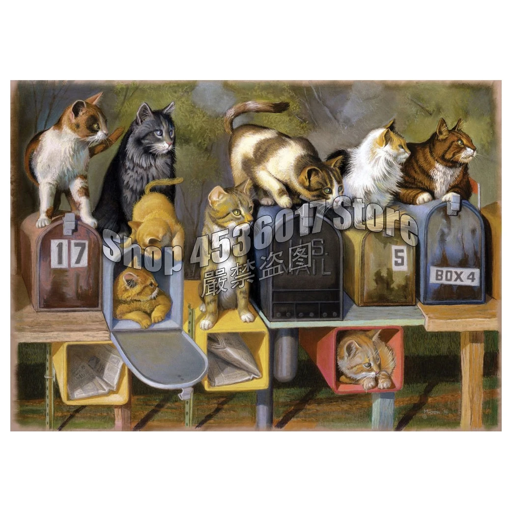 

Алмазная живопись 5d «Кот's Got Mail», полноразмерная картина «сделай сам», бижутерия, полная вышивка крестиком, мозаика, украшение для дома, художественный подарок