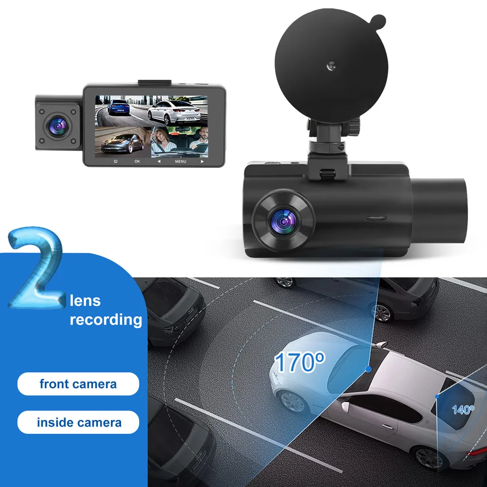1080P Dash Cam Car DVR Three Camera 140° Wide Angle Car Recorder G-Sensor Loop Recording with 3" LCD Car Camera
1080P Dash Cam Car DVR Three Camera 140° Wide Angle Car Recorder G-Sensor Loop Recording with 3" LCD Car Camera