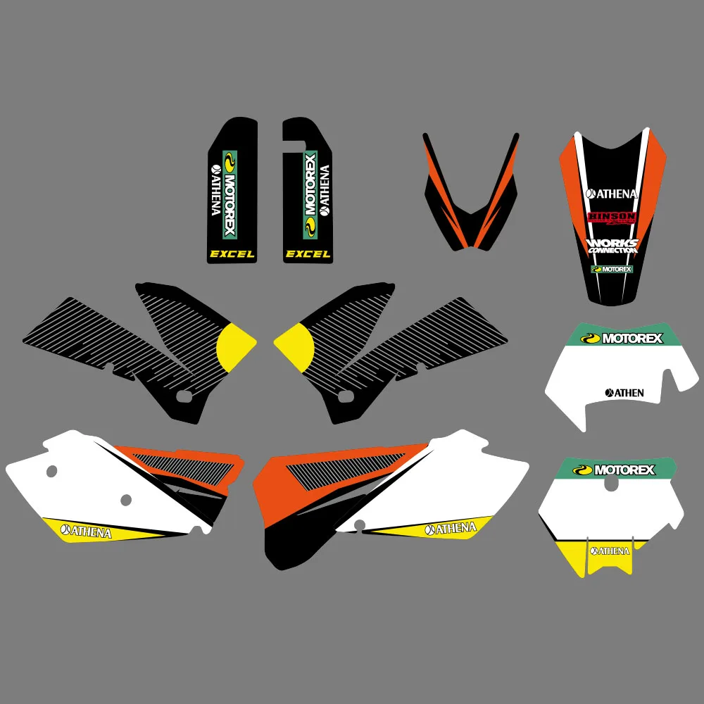 

GRAPHICS WITH MATCHING BACKGROUNDS Sticker For KTM 125 200 250 300 400 450 525 540 SX XC SXF SX-F XCW XC-W EXC XCF XC-F MXC XCFW