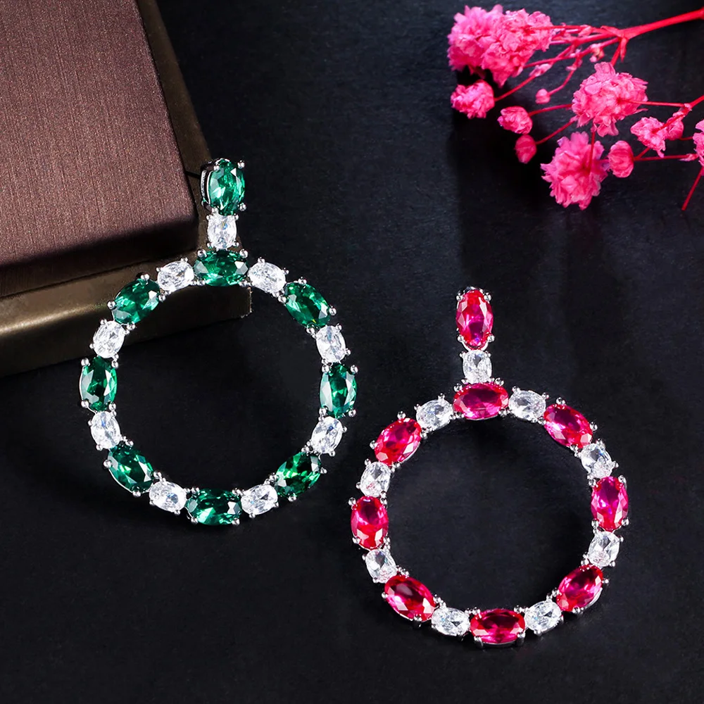 ThreeGraces High Quality Green Cubic Zirconia Stone Big Hollow Round Dangle Earrings for Women Fashion Banquet Fine Jewelry E884
ThreeGraces High Quality Green Cubic Zirconia Stone Big Hollow Round Dangle Earrings for Women Fashion Banquet Fine Jewelry E884