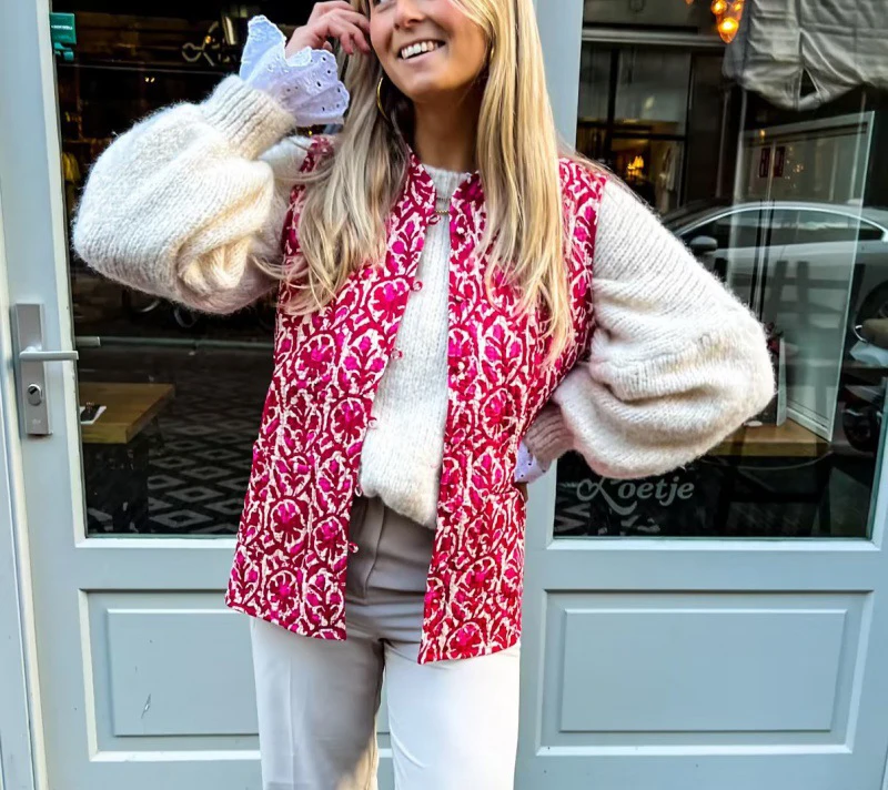 All-match Fashion Printing Top Woman Sleeveless Stand Vest Street Style Casual Simple Slim Cozy Autumn Winter New Jackets
All-match Fashion Printing Top Woman Sleeveless Stand Vest Street Style Casual Simple Slim Cozy Autumn Winter New Jackets