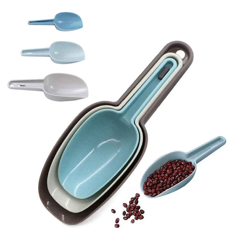 

3Pcs Plastic Ice Shovel For Candy Dessert Grain Flour Measuring Scoop Serving Kitchen Bar Gadgets Accessories Tool
