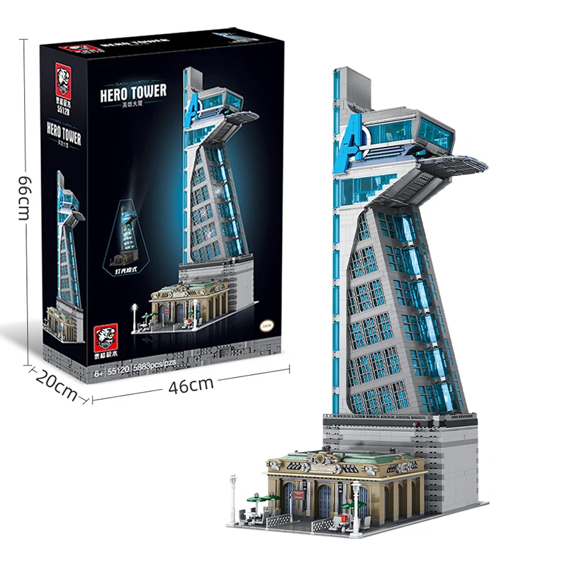 5883PCS MOC Heroes Tower Building Blocks Movie City Architecture Streetview DIY Light Bricks Assembly Toys For Children Gifts
5883PCS MOC Heroes Tower Building Blocks Movie City Architecture Streetview DIY Light Bricks Assembly Toys For Children Gifts
