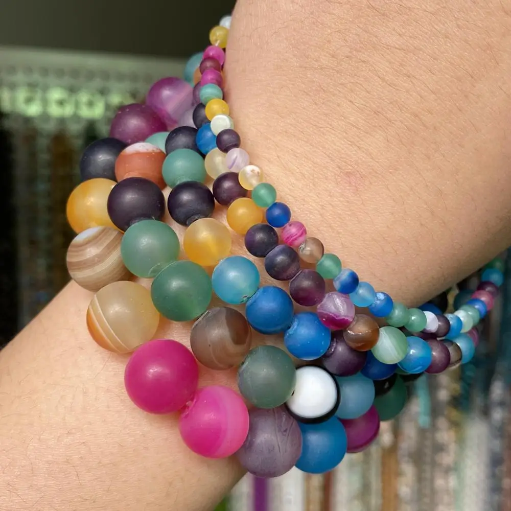 Natrual Stone Frosted Colorful Sardonyx Beads Stone Round Loose Spacer Onyx 6 8 10MM for Bracelet Necklace Making DIY Accesso
Natrual Stone Frosted Colorful Sardonyx Beads Stone Round Loose Spacer Onyx 6 8 10MM for Bracelet Necklace Making DIY Accesso