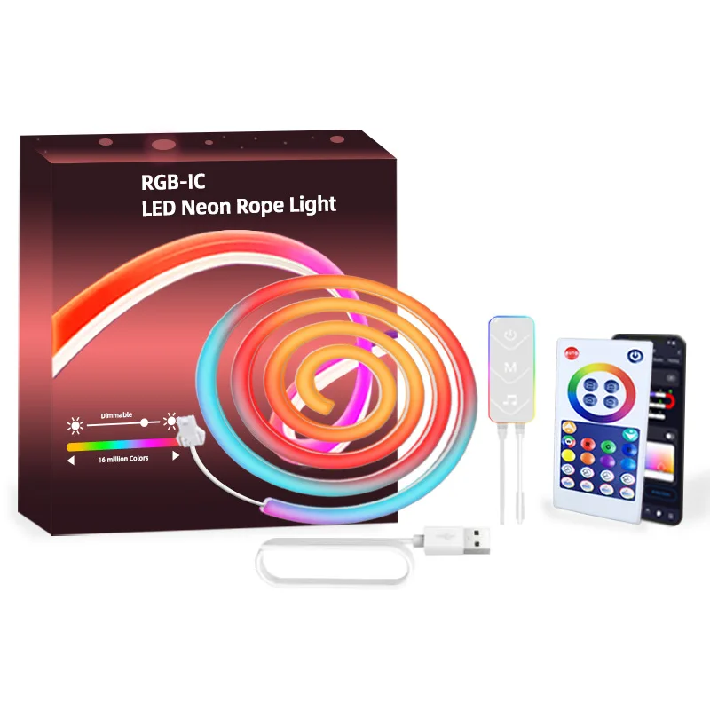 Tuya Bluetooth WIFI RGBIC 3M USB Smart Neon Light Strip Voice Control Magic Silicone Soft LED Light Strip Set with APP Control
Tuya Bluetooth WIFI RGBIC 3M USB Smart Neon Light Strip Voice Control Magic Silicone Soft LED Light Strip Set with APP Control