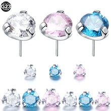1PC Titanium Claw CZ Threadless Push in Ear Cartilage Tragus Helix Lobe Earring Piercings Labret Stud Rings Easy to Wear Jewelry