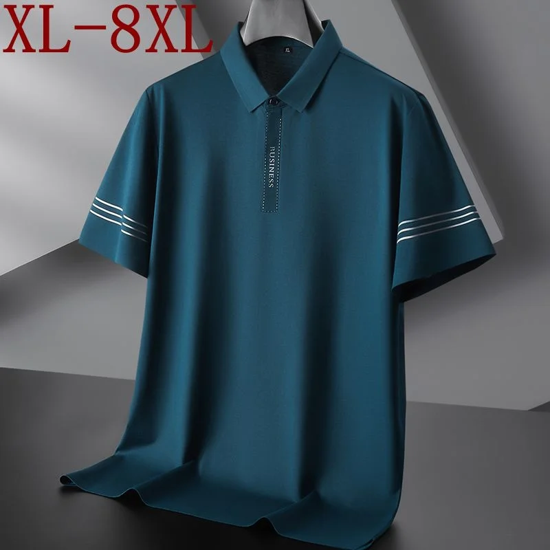 

7XL 8XL 6XL 2023 New Summer Luxury Brand Polo Shirt Men Short Sleeve Lapel Mens Shirts Top Quality Business Designer Male Polos