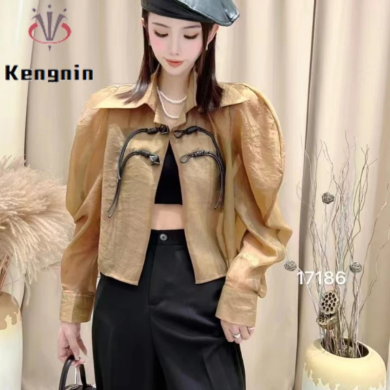 European Chic Disc Buckle Long Sleeve Shirts Women 2022 Summer Sunshirts Lazy Casual Loose Lady Blouse Thin Outerwear Tops KN508
European Chic Disc Buckle Long Sleeve Shirts Women 2022 Summer Sunshirts Lazy Casual Loose Lady Blouse Thin Outerwear Tops KN508