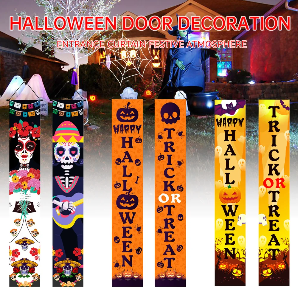 

Halloween Decoration Couplet Mexican Day of The Dead Party Decoration Scary Skull Hanging Flag Door Frame Couplet Festival Decor