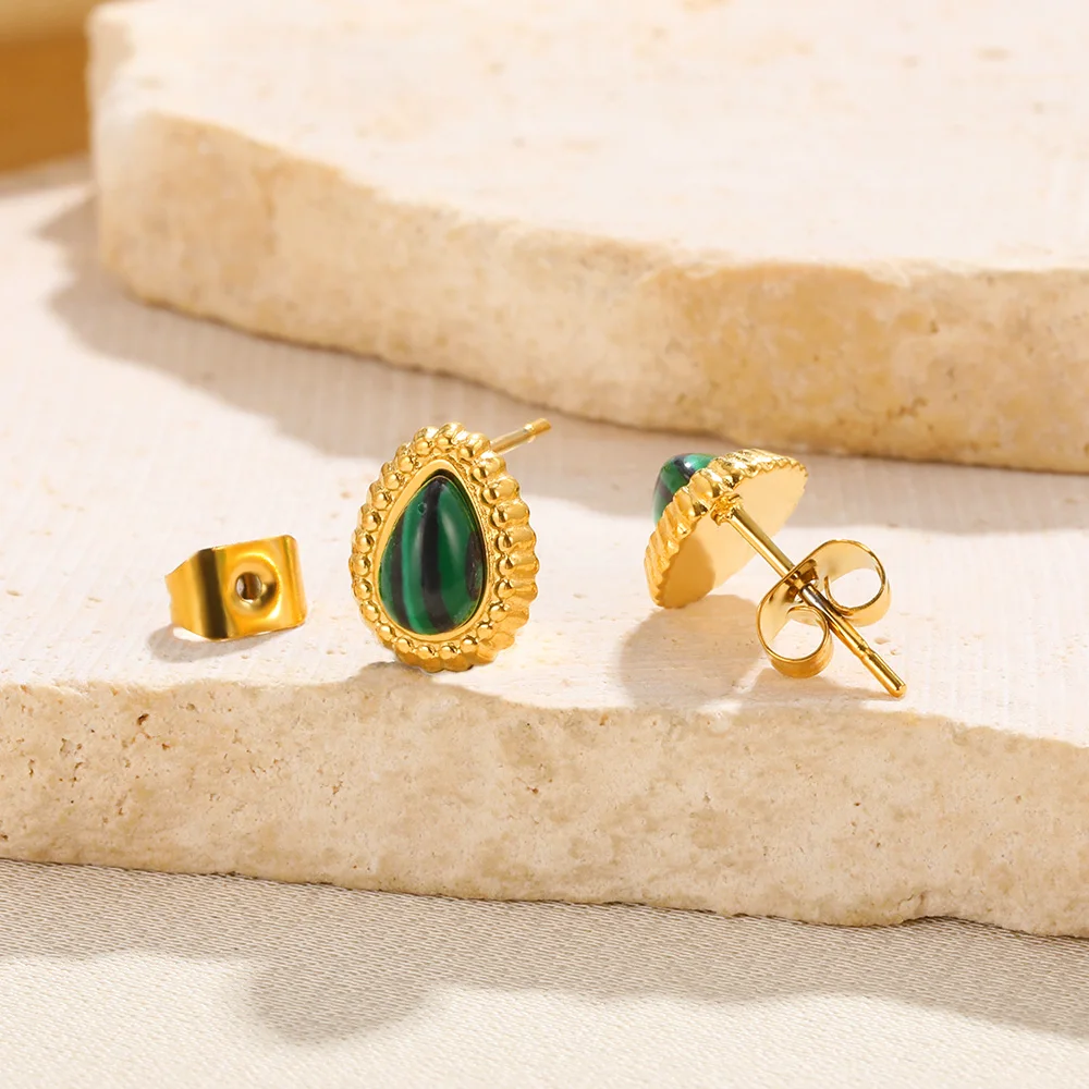 Simple Gold Color Stainless Steel Earrings For Women Hypoallergenic Small Earring Teardrop Shape Natural Stone Stud Jewelry New
Simple Gold Color Stainless Steel Earrings For Women Hypoallergenic Small Earring Teardrop Shape Natural Stone Stud Jewelry New