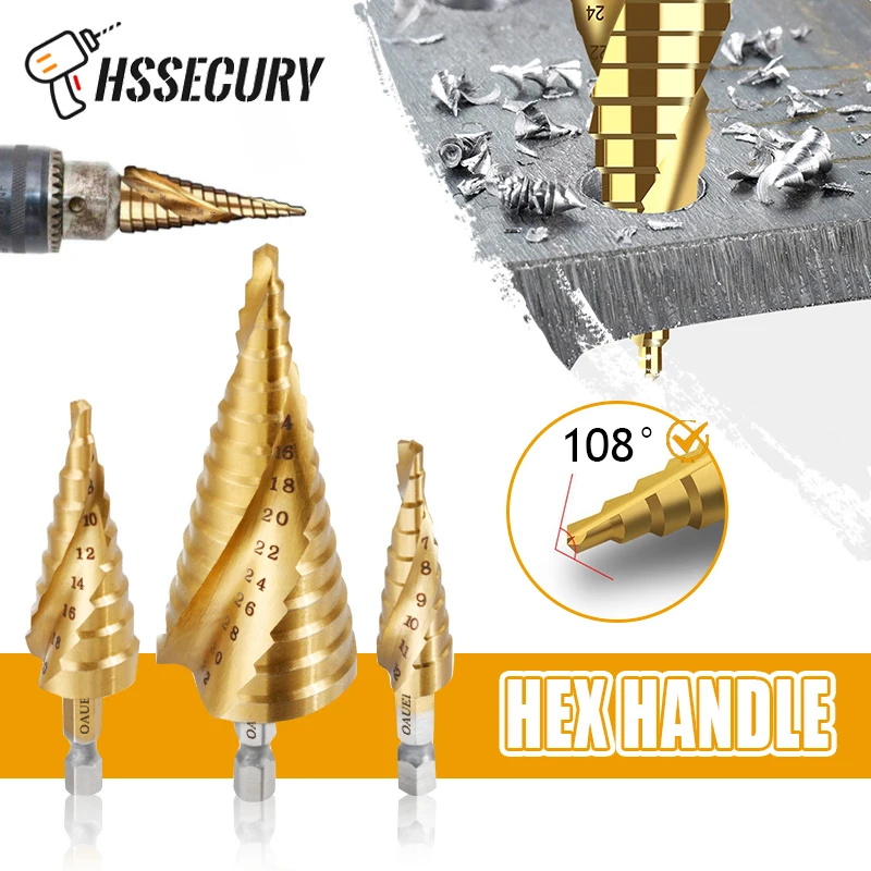 4-12mm 4-20mm HSS Spiral Straight Grooved Titanium Coated Step Drill Bit High Speed Steel Wood Metal Hole Cutter Drilling Tool
4-12mm 4-20mm HSS Spiral Straight Grooved Titanium Coated Step Drill Bit High Speed Steel Wood Metal Hole Cutter Drilling Tool