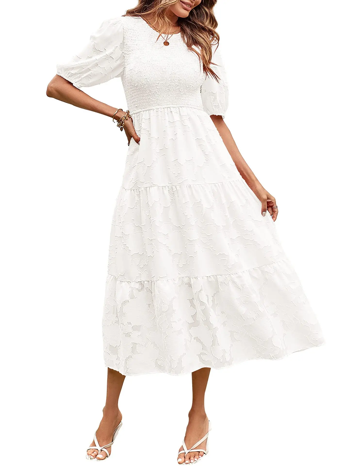 Summer lace jacquard casual dresses Women short sleeve o-neck A-Line party long midi dress 2023 White green black pink clothes
Summer lace jacquard casual dresses Women short sleeve o-neck A-Line party long midi dress 2023 White green black pink clothes