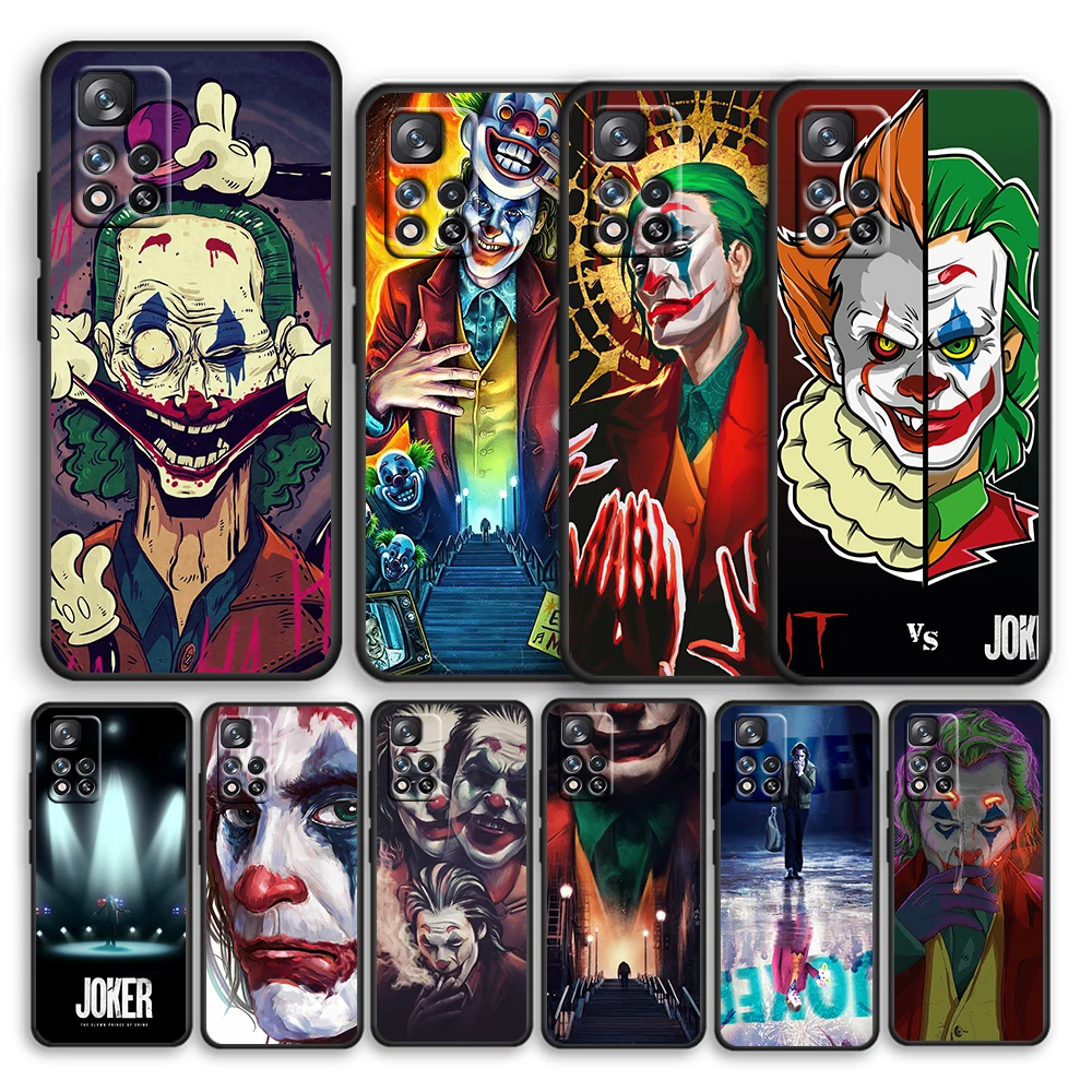 

DC Jokers Cool Hot Art Black Phone Case For Xiaomi Redmi Note 12 11E 11S 11 11T 10 10S 9 9T 9S 8T 8 Pro Plus 5G Cover Shell