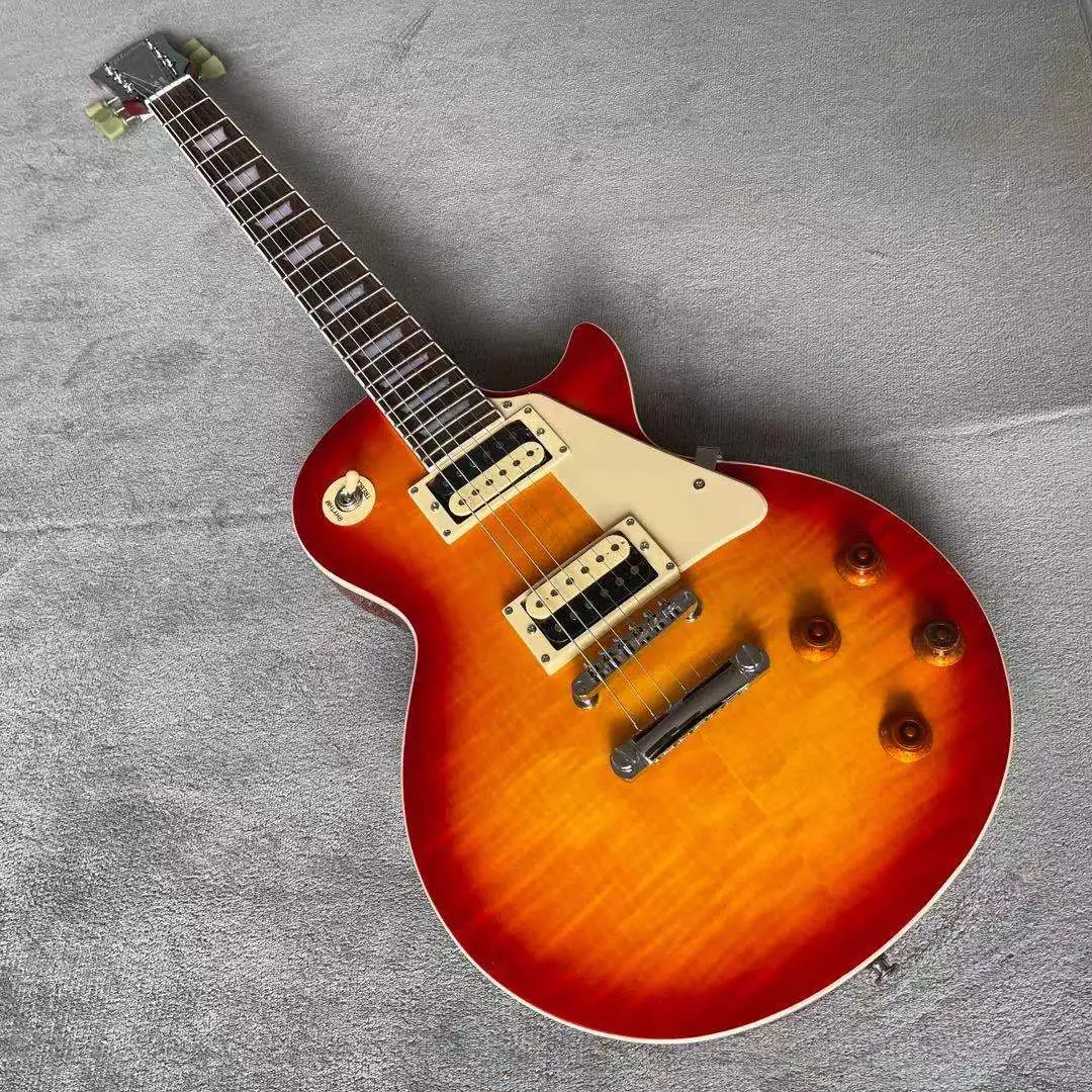 Пользовательская стандартная электрическая гитара Sunburst, цвет тигр, пламя, верхняя часть корпуса из красного дерева, 6 отверстий, gitaar
Пользовательская стандартная электрическая гитара Sunburst, цвет тигр, пламя, верхняя часть корпуса из красного дерева, 6 отверстий, gitaar