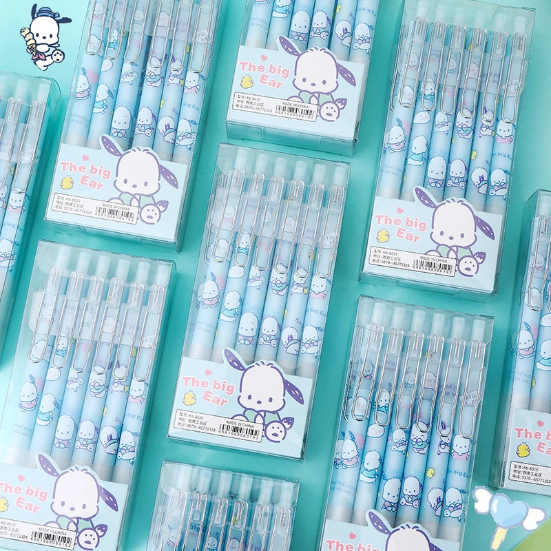 

12Pcs Sanrio Anime Kawaii Pochacco Neutral Pen Student Examination Homework Press Signature Stationery Baby Toys For Girls
