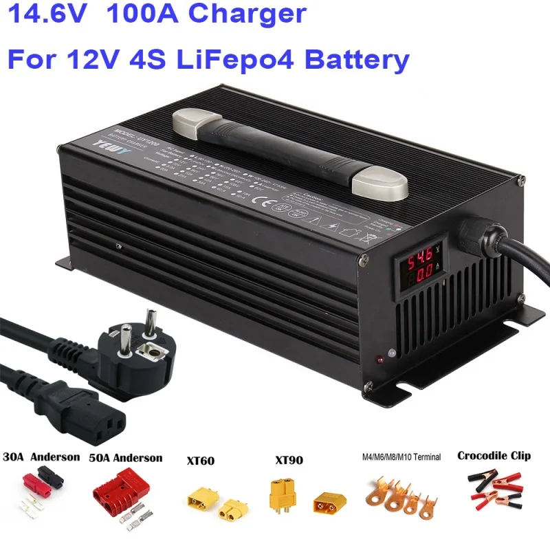 Multiple protection 12V LifePo4 Battery charger 14.6V 100A CHARGER LED display 12 volt charger for 12.8V 4S lifepo4 battery pack
Multiple protection 12V LifePo4 Battery charger 14.6V 100A CHARGER LED display 12 volt charger for 12.8V 4S lifepo4 battery pack
