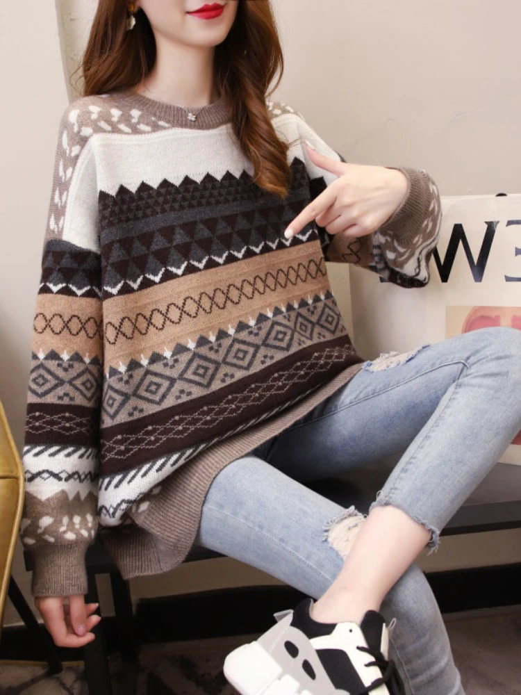 Fashion Women Sweaters 2023 Autumn/Winter New Printed Knitwear Korean Fashion LOOSE Long Sleeve Top Womens Clothing Pullovers
Fashion Women Sweaters 2023 Autumn/Winter New Printed Knitwear Korean Fashion LOOSE Long Sleeve Top Womens Clothing Pullovers
