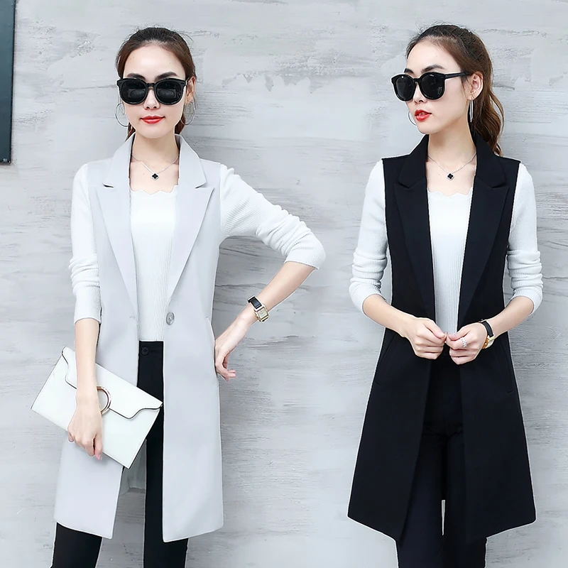 Classic Long Vest Women Elegant Suit Vest Spring and Autumn Sleeveless Jackets Outerwear Office Lady Slim Waistcoat 2023 E243
Classic Long Vest Women Elegant Suit Vest Spring and Autumn Sleeveless Jackets Outerwear Office Lady Slim Waistcoat 2023 E243