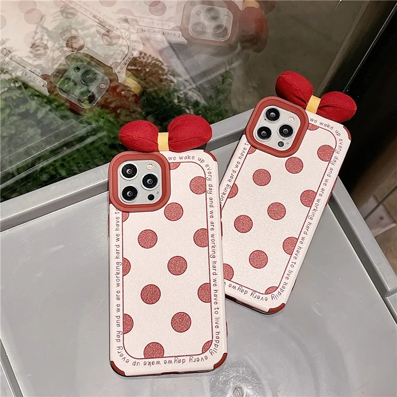Cute Fashion Luxury Burgundy Dots 3d Bow Female Anti-fall Soft Case For Iphone 11 12 13 Pro Max Xr X Xs Pu Leather Cover Fundas
Cute Fashion Luxury Burgundy Dots 3d Bow Female Anti-fall Soft Case For Iphone 11 12 13 Pro Max Xr X Xs Pu Leather Cover Fundas
