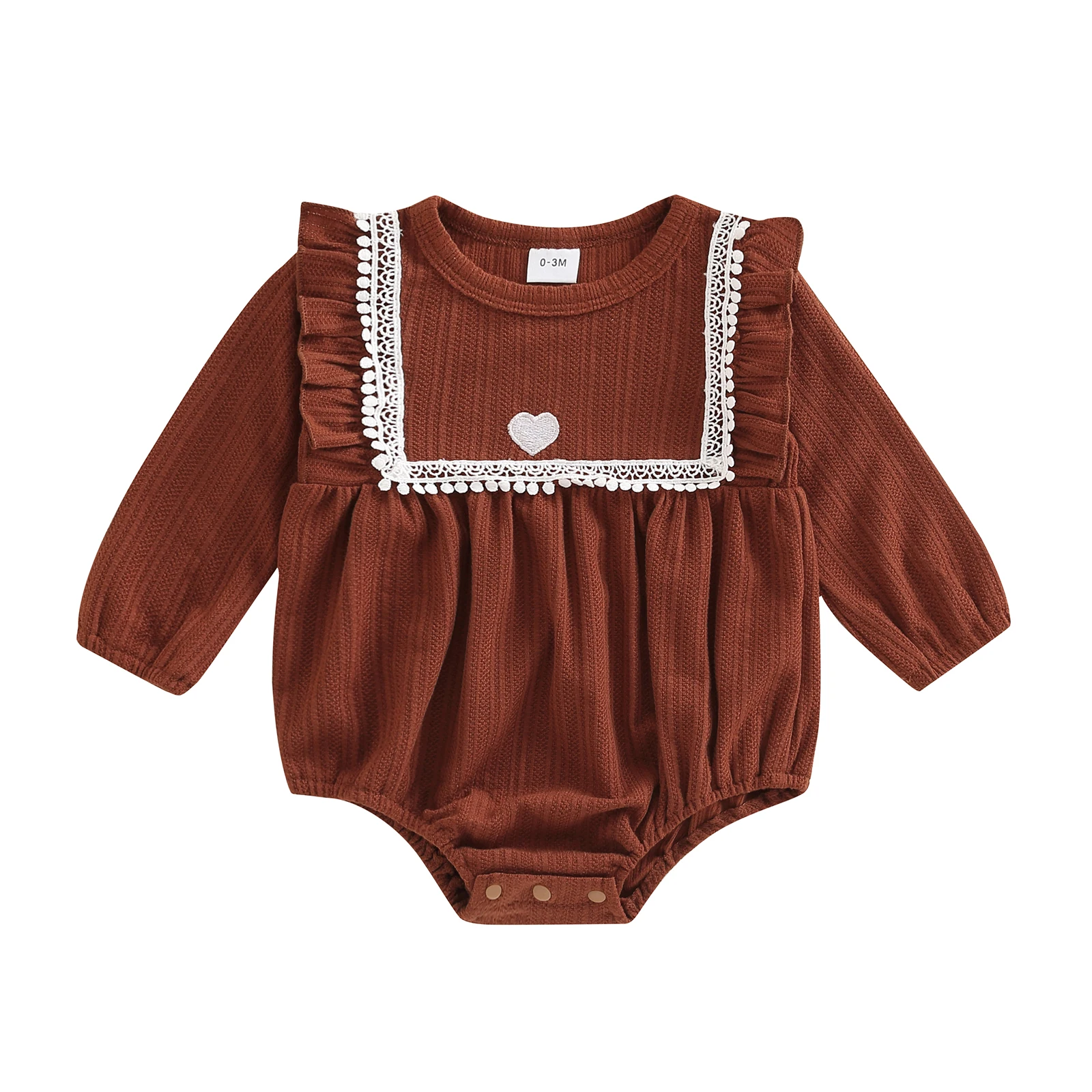 Baby Romper Long Sleeve Crew Neck Lace Fur Ball Patchwork Heart Embroidered Bottom Snap Triangle Jumpsuit
Baby Romper Long Sleeve Crew Neck Lace Fur Ball Patchwork Heart Embroidered Bottom Snap Triangle Jumpsuit