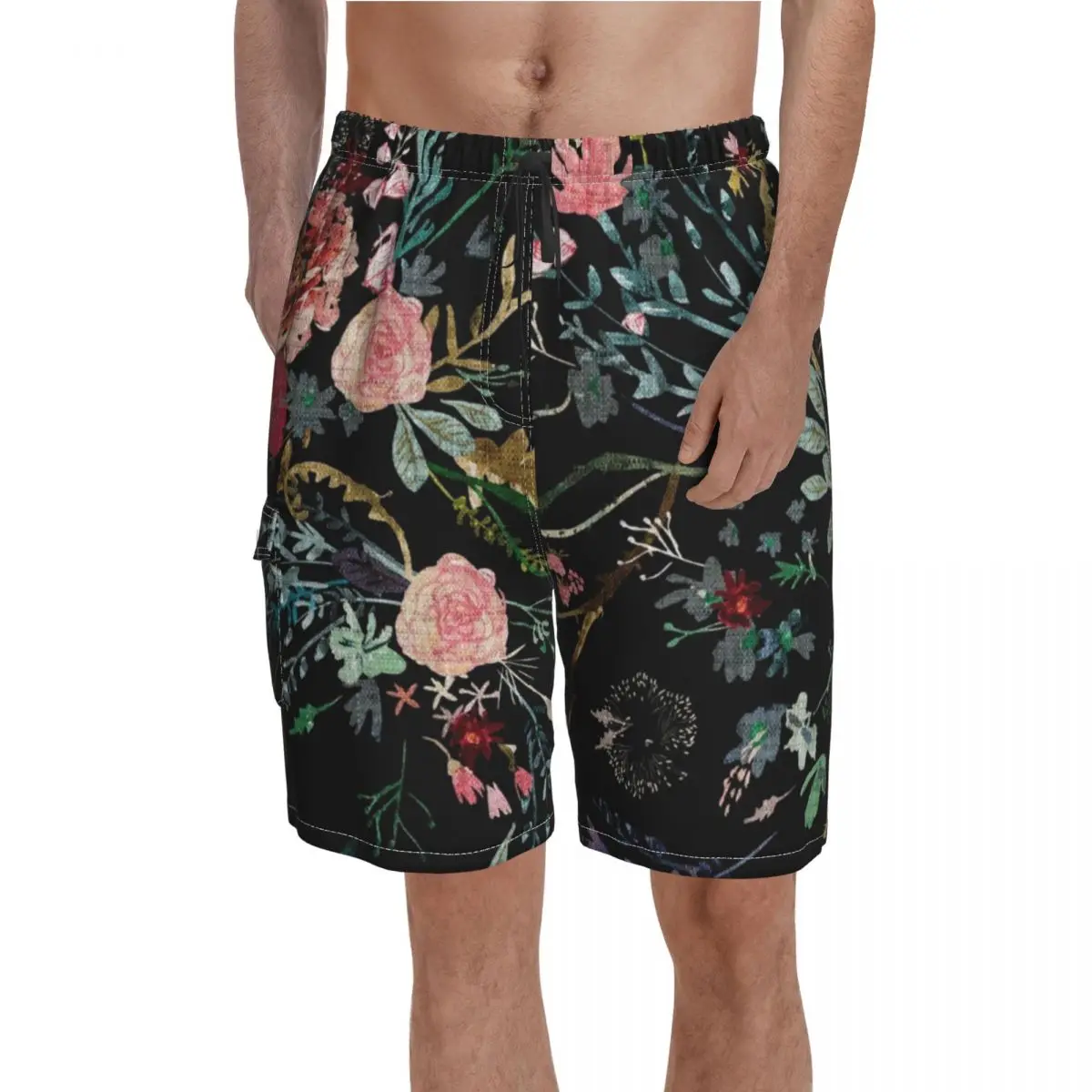Rose Board Shorts Midnight Floral Beach Shorts Drawstring Pattern Printing Swimming Trunks Big Size 2XL
Rose Board Shorts Midnight Floral Beach Shorts Drawstring Pattern Printing Swimming Trunks Big Size 2XL
