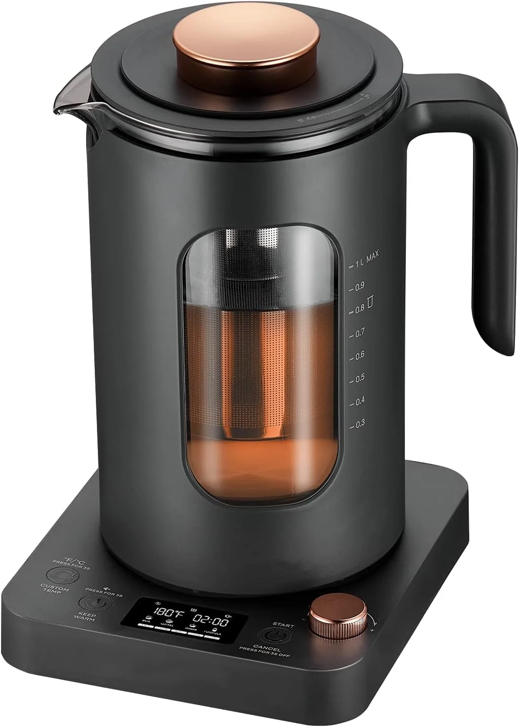 INTASTING Wide Opening Glass Kettle with Tea Infuser, 9 Smart Presets, Auto Memory, Mute, 1200W Fast Heating, BPA-Free, Easy to
INTASTING Wide Opening Glass Kettle with Tea Infuser, 9 Smart Presets, Auto Memory, Mute, 1200W Fast Heating, BPA-Free, Easy to