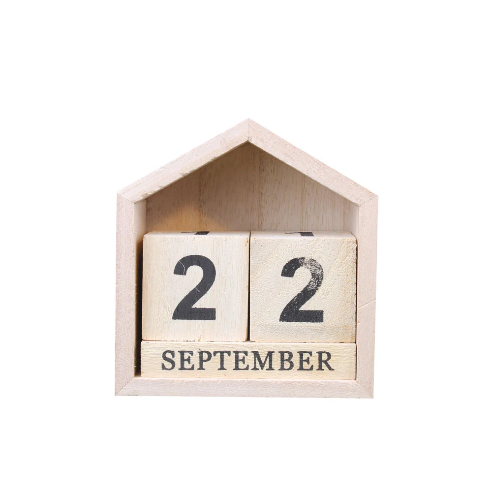 

2022 Wooden Desk Blocks Calendar Perpetual Table Daily Calendar Rustic Month Date Yearly Planner Calendar for Home Office Decor