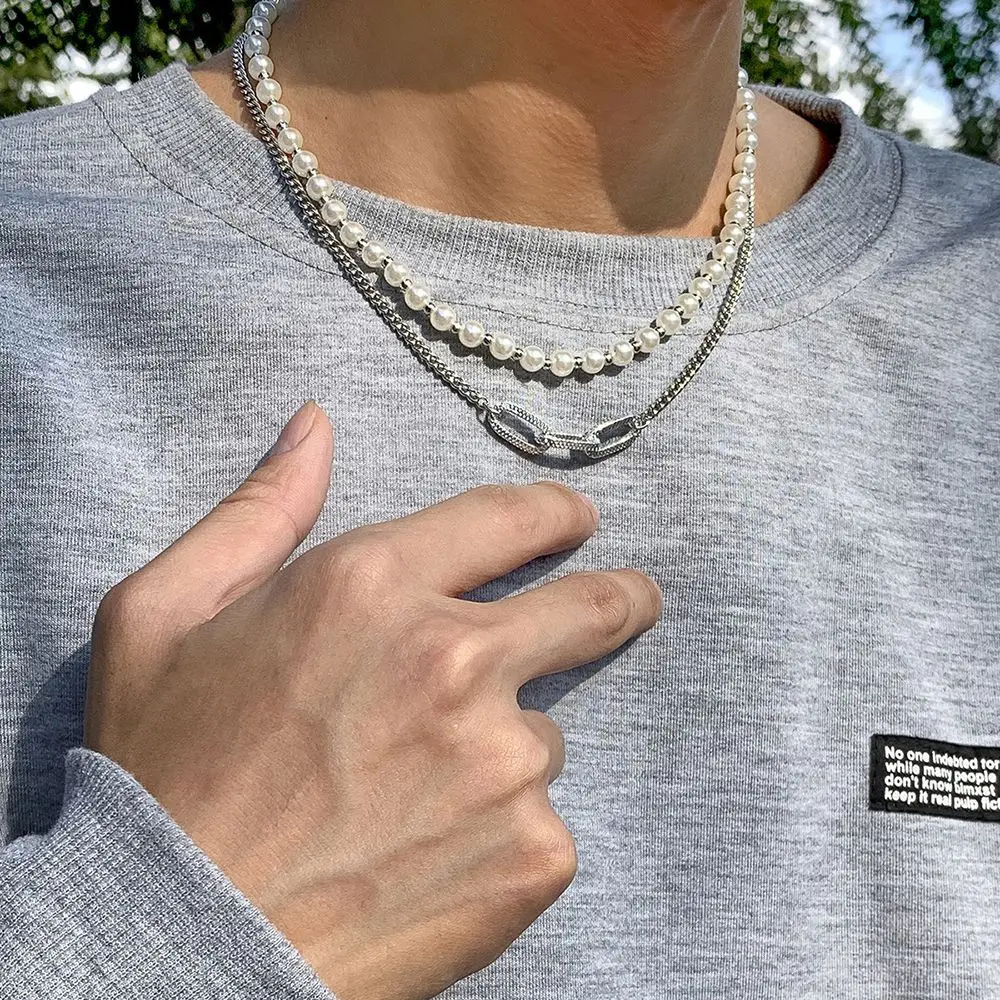 Female Adjustable Hip Hop Choker Fashion Jewelry Men Clavicle Chain Korean Style Necklace Imitation Pearl Necklace
Female Adjustable Hip Hop Choker Fashion Jewelry Men Clavicle Chain Korean Style Necklace Imitation Pearl Necklace