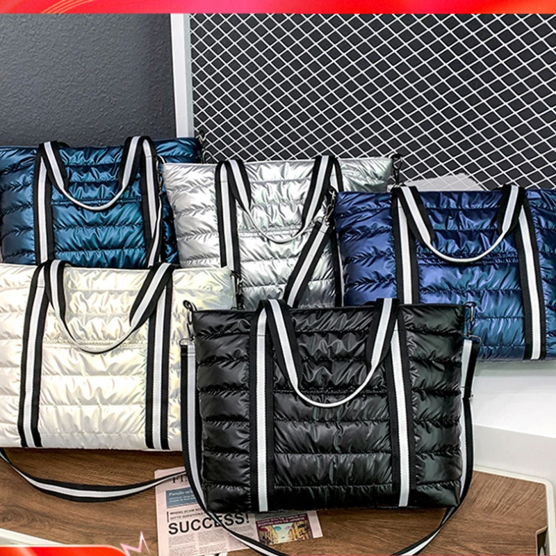 Portable Women Space Padded Nylon Messenger Tote Bag Fashion Autumn Winter Solid Color Large Capacity Zipper Top-handle Bags
Portable Women Space Padded Nylon Messenger Tote Bag Fashion Autumn Winter Solid Color Large Capacity Zipper Top-handle Bags