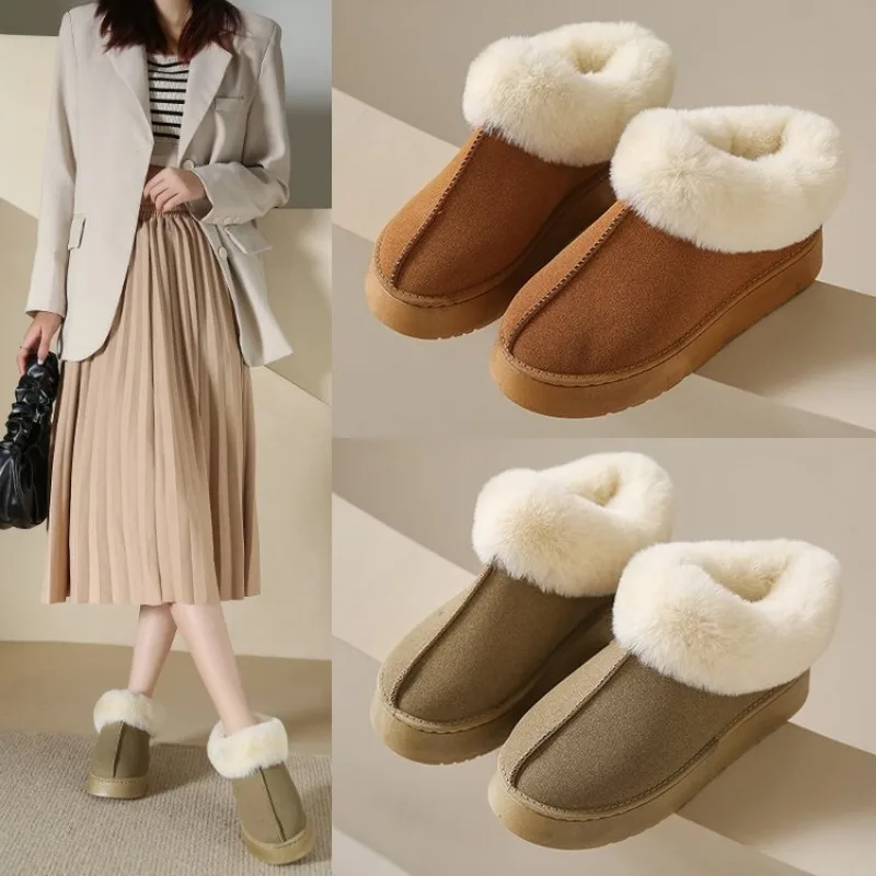 Winter Women Fur Slippers Warm Boots Platform Flip Flops 2023 New Short Plush Flats Home Cotton Shoes Suede Mules Ladies Boots
Winter Women Fur Slippers Warm Boots Platform Flip Flops 2023 New Short Plush Flats Home Cotton Shoes Suede Mules Ladies Boots