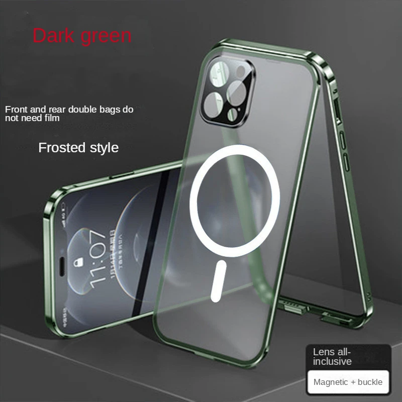New For iphone 14 13 12 Pro Max phone case NEW 360° Full Protection Metal alloy frame Magnetic Magsafe Adsorption Glass cover
New For iphone 14 13 12 Pro Max phone case NEW 360° Full Protection Metal alloy frame Magnetic Magsafe Adsorption Glass cover