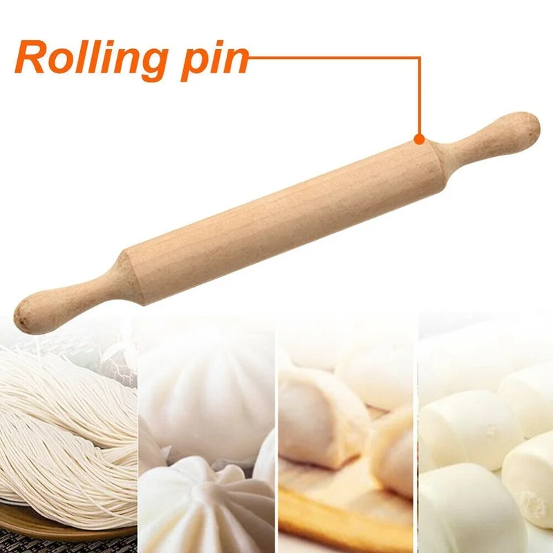 

20*2.8cm Solid Wood Rolling Pin Pizza Bread Biscuit Baking Tool Stick Decoration Dough Rolling Wooden Stick Kitchen Accessories