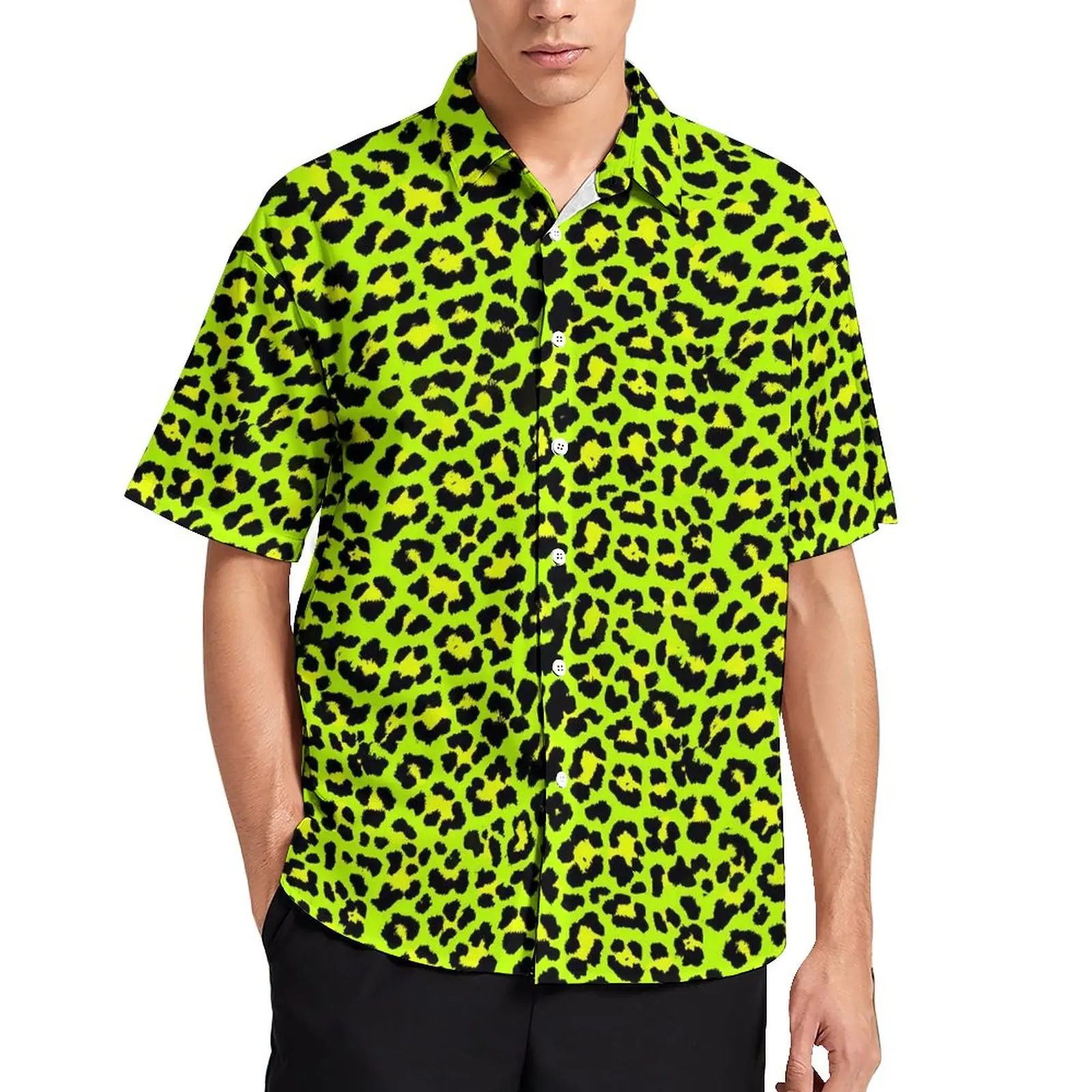 Punk Rock Leopard Casual Shirts Lime Green Black Beach Shirt Summer Y2K Blouses Mens Printed Big Size
Punk Rock Leopard Casual Shirts Lime Green Black Beach Shirt Summer Y2K Blouses Mens Printed Big Size